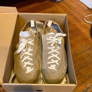 grey lace up hiking sneakers